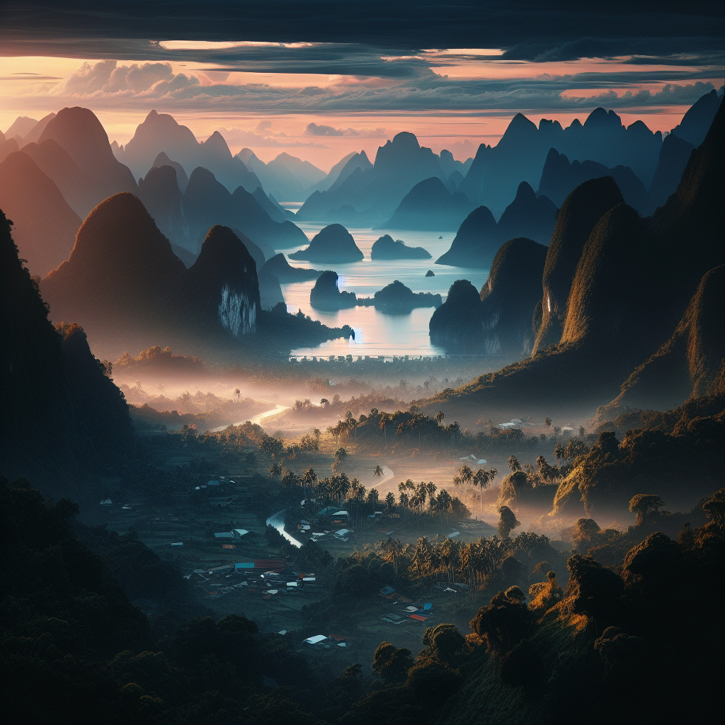Paysage tropical thaïlandais avec informations clés sur le visa pour la Thaïlande.