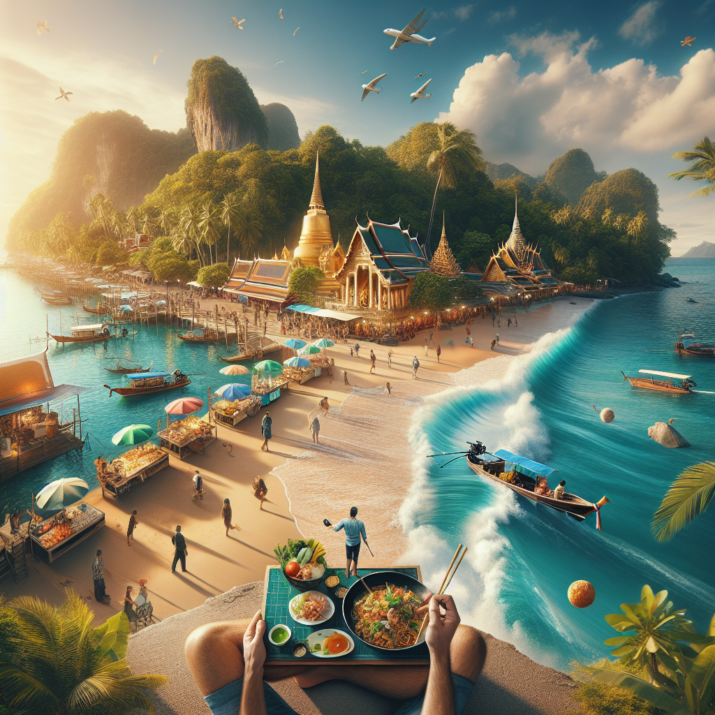 Plage thaïlandaise bondée avec touristes découvrant des coûts cachés de vacances.